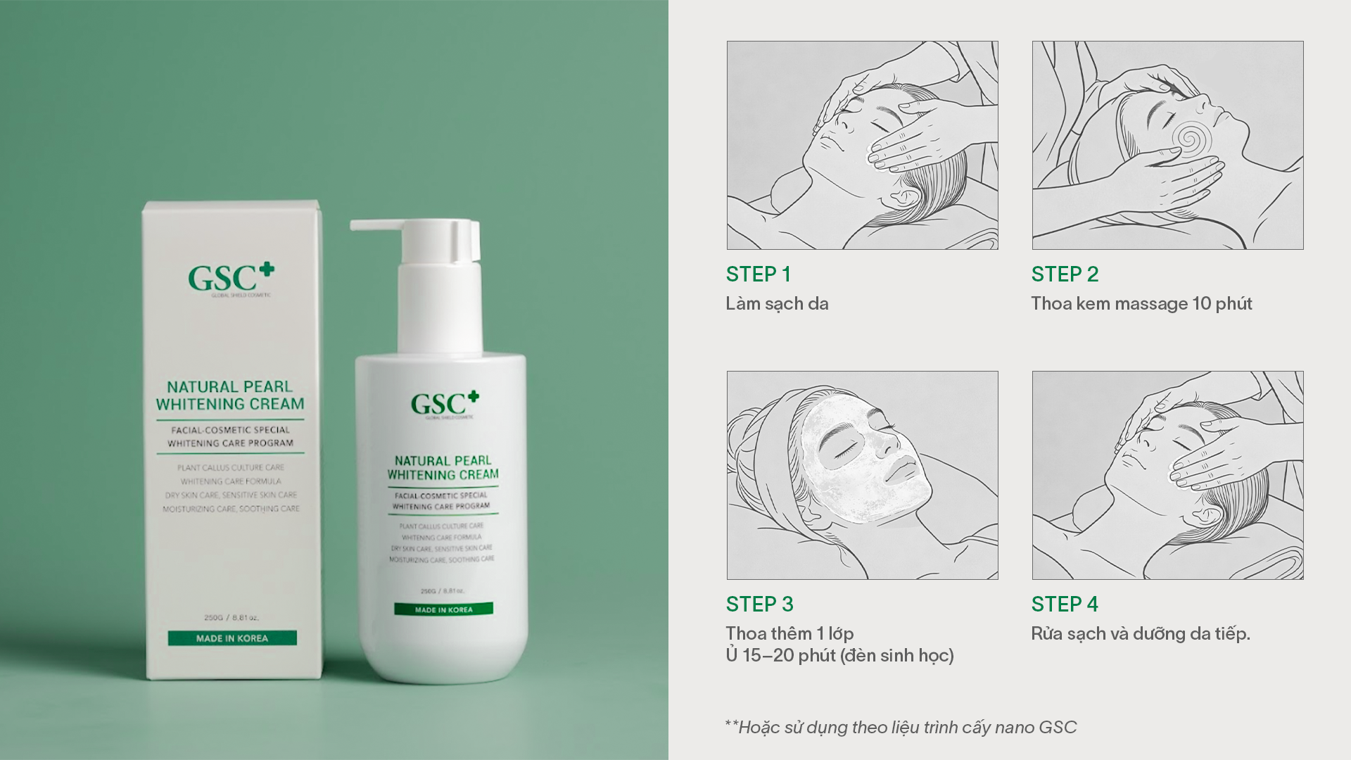 Kem Ủ Trắng Da Mặt Gsc Natural Pearl Whitening Cream 250ml Kem Ủ Trắng Da Mặt Gsc Natural Pearl Whitening Cream 250ml